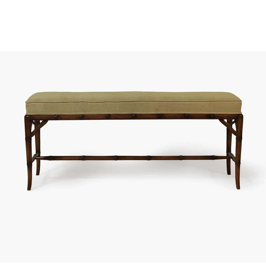 gustavian furniture bamboo style bench front view