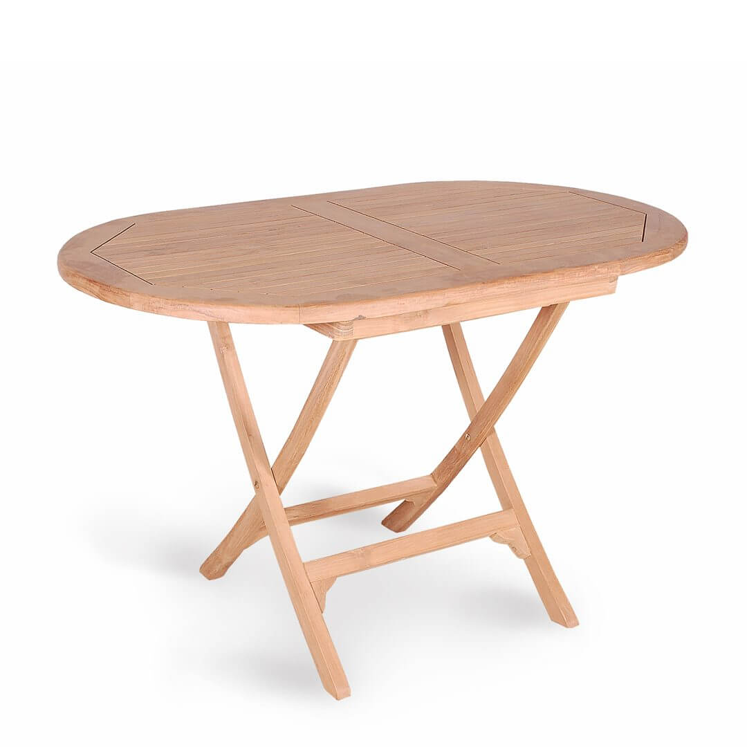 Teak Oval Folding Table For Outdoor