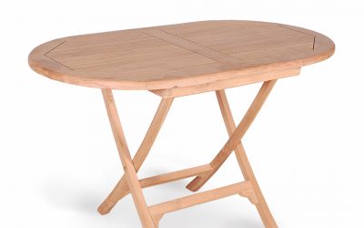 Teak Oval Folding Table For Outdoor
