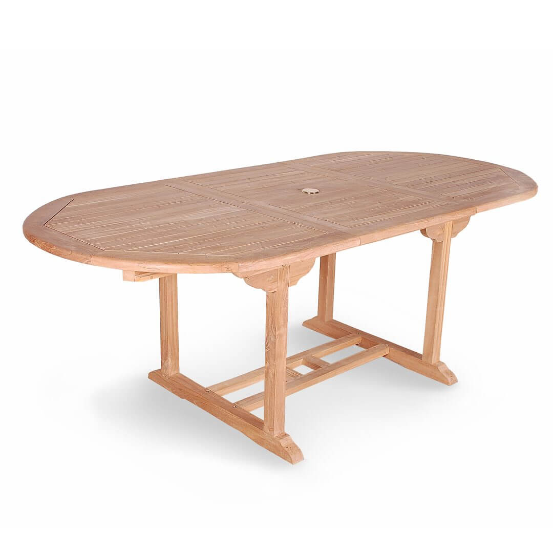 Teak Oval Extension Table For Outdoor