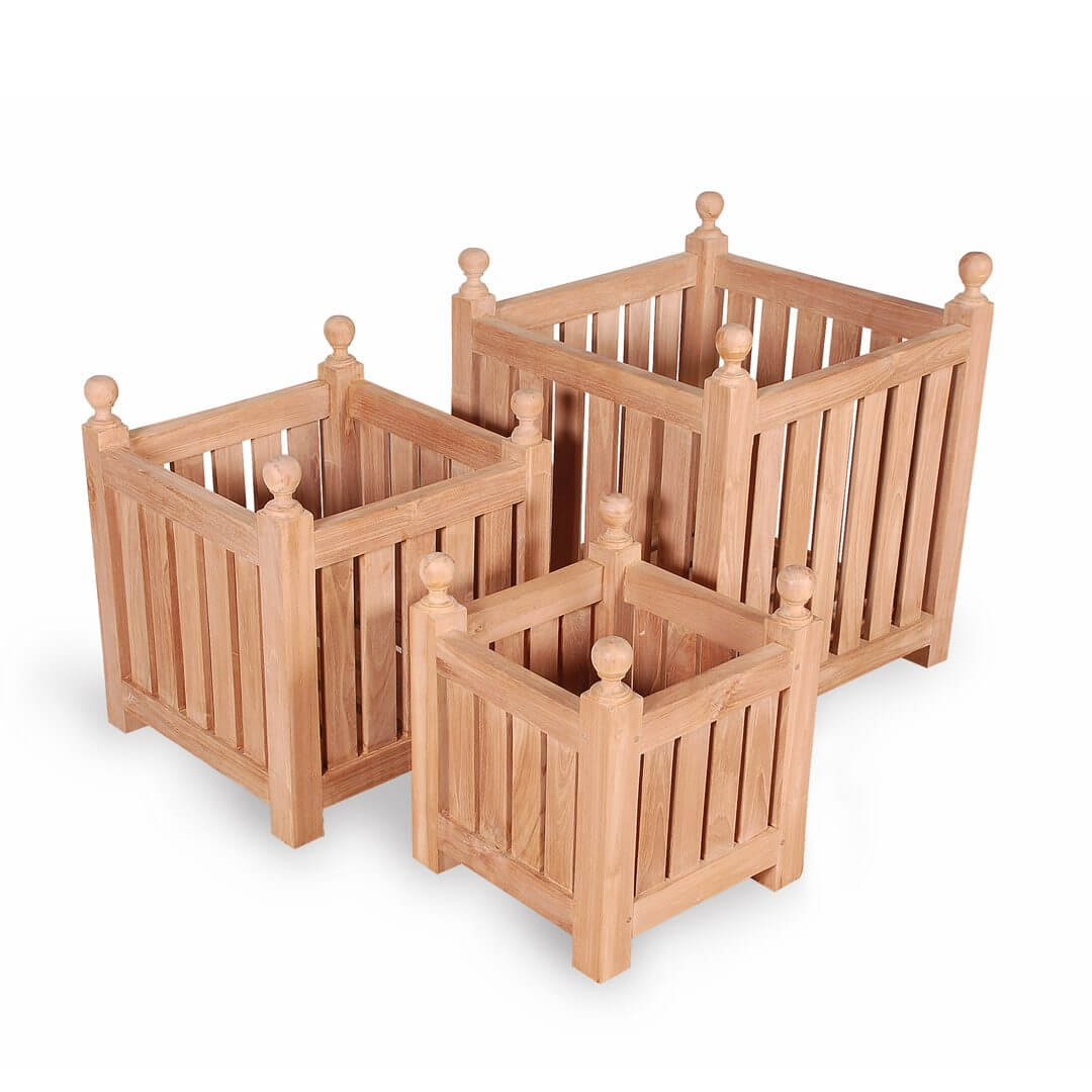 Teak Planter Box Set of Three