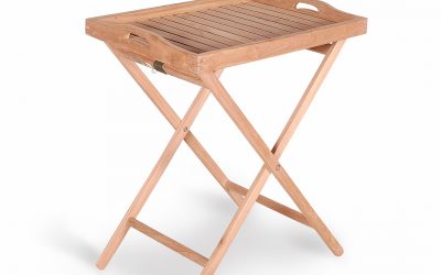 Teak Tray With Stand For Outdoor Garden