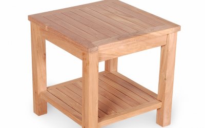 Teak Garden Side Table With Shelf