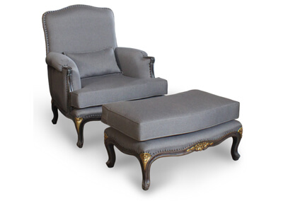 Antique Armchair With Ottomans