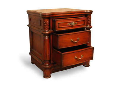 Antique Victorian Bedside With 3 Drawers