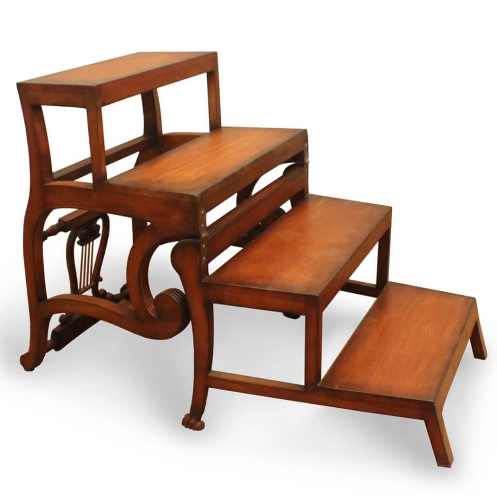 Buy Antique Library Ladder Chair From Indonesia Veronicas Qualiteak   Library Ladder Chair Fold Open View 1024x1024 