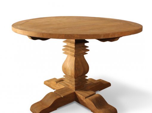 Country Style Teak Reclaimed Round Dining Table