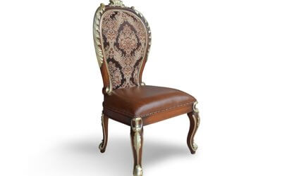 Antique Leather Upholstered Dining Chair