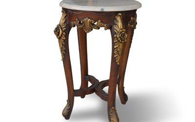 Marble Top Round Side Table