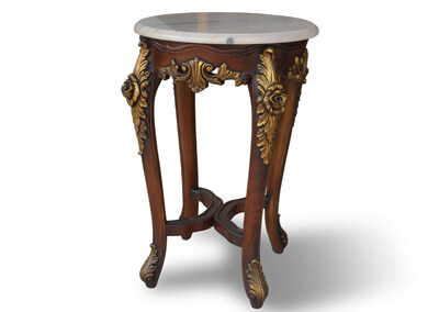Marble Top Round Side Table