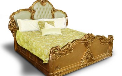 Antique Gilded Carving Bed