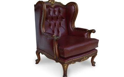 Antique Wingback Chair Tufted Leather